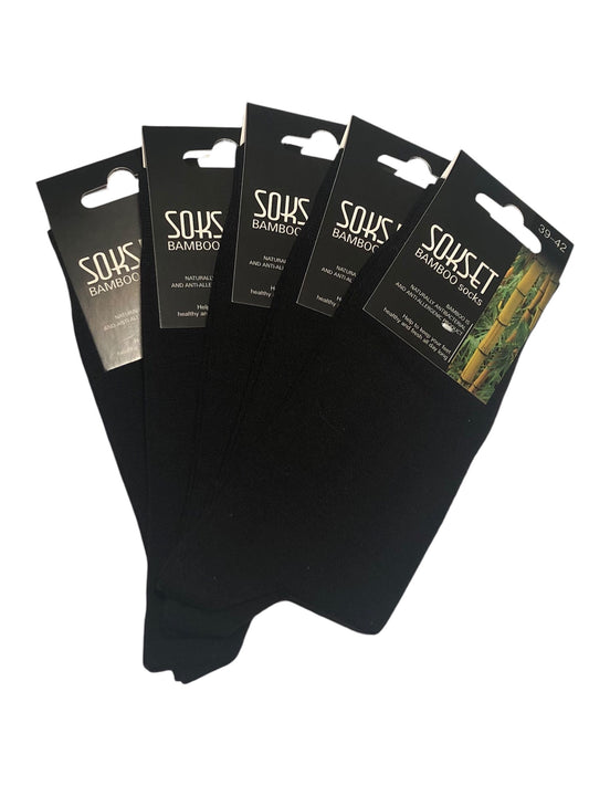 Bambustrumpor Svart 5-pack