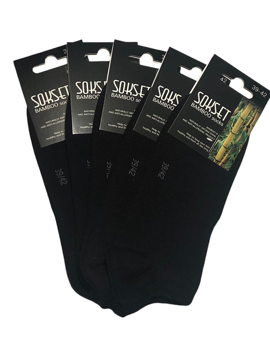 Bambustrumpor ”ankel” Svart 5-pack